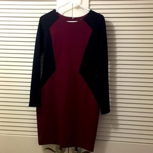 Fitted Burgundy and Black Dress